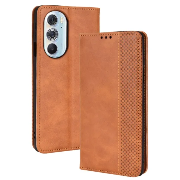 BUSINESS Peňaženkový kryt pre Motorola Edge 30 Pro / Edge X30 hnedý