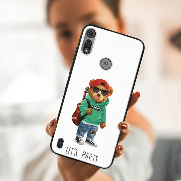 MY ART Silikónový kryt Motorola Moto E6s BEAR (007)