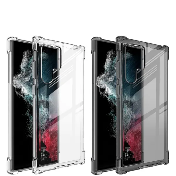 IMAK Ochranný silikónový kryt + fólia Samsung Galaxy S22 Ultra 5G čierny