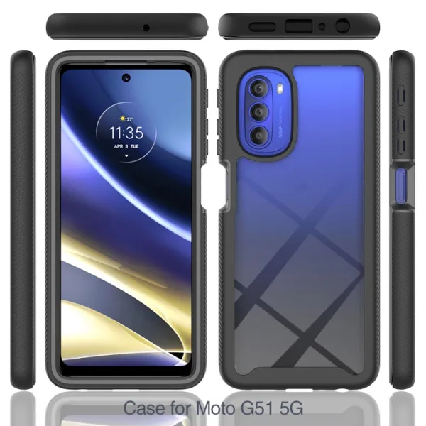 DUAL Obojstranný kryt s fóliou Motorola Moto G51 5G ružový