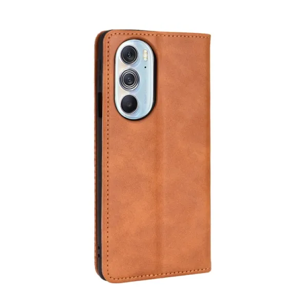 BUSINESS Peňaženkový kryt pre Motorola Edge 30 Pro / Edge X30 hnedý