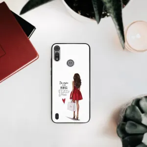 MY ART Silikónový kryt Motorola Moto E6s RED DRESS (137)