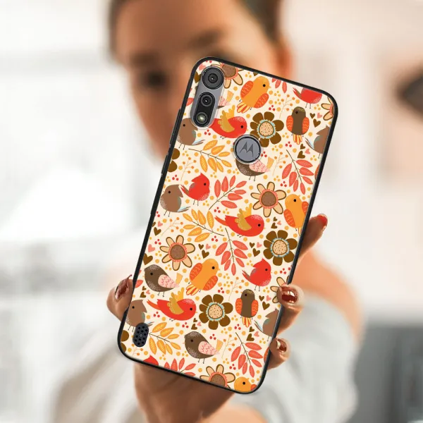 MY ART Silikónový kryt Motorola Moto E6s BIRDS (004)