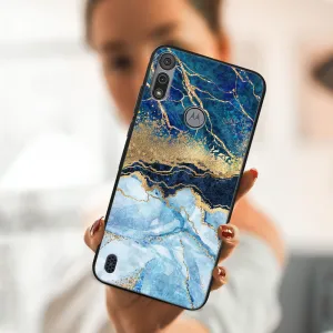 MY ART Silikónový kryt Motorola Moto E6s BLUE MARBLE (141)