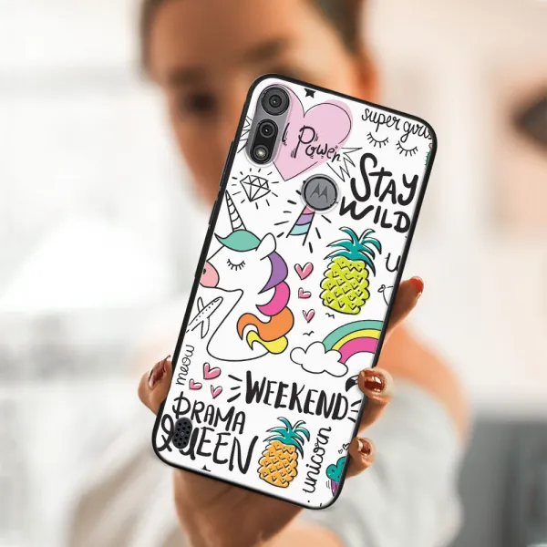 MY ART Silikónový kryt Motorola Moto E6s UNICORN (063)