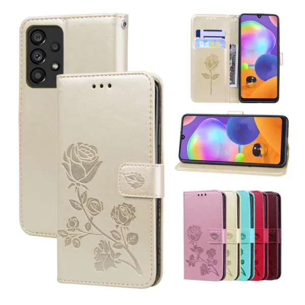 ART Peňaženkový kryt Samsung Galaxy A53 5G ROSE zlatý