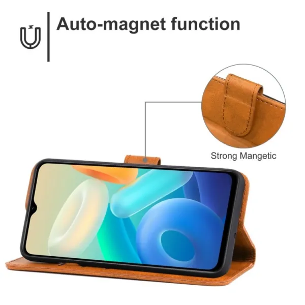 SMOOTH Peňaženkové puzdro Vivo Y76 5G hnedé