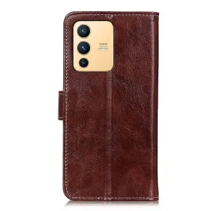 RETRO Peňaženkový obal Vivo V23 5G hnedý