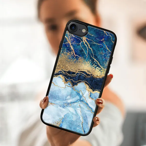 MY ART Ochranný kryt Apple iPhone SE 2022 / 2020 / 7 / 8 BLUE MARBLE (141)