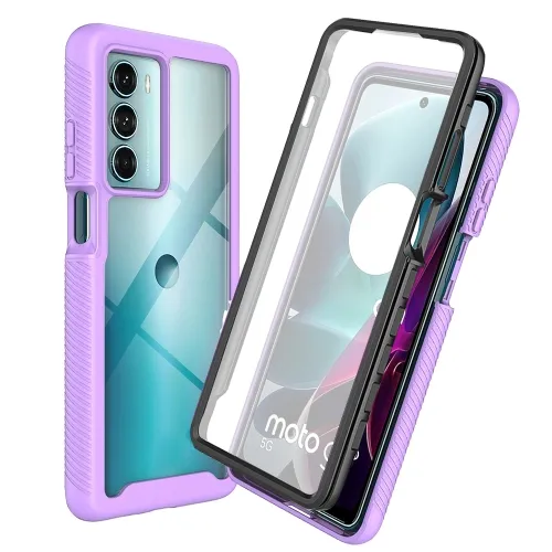 DUAL Obojstranný kryt s fóliou Motorola Moto G200 5G fialový