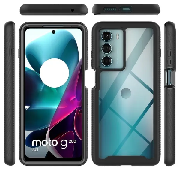 DUAL Obojstranný kryt s fóliou Motorola Moto G200 5G ružový