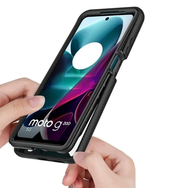 DUAL Obojstranný kryt s fóliou Motorola Moto G200 5G ružový