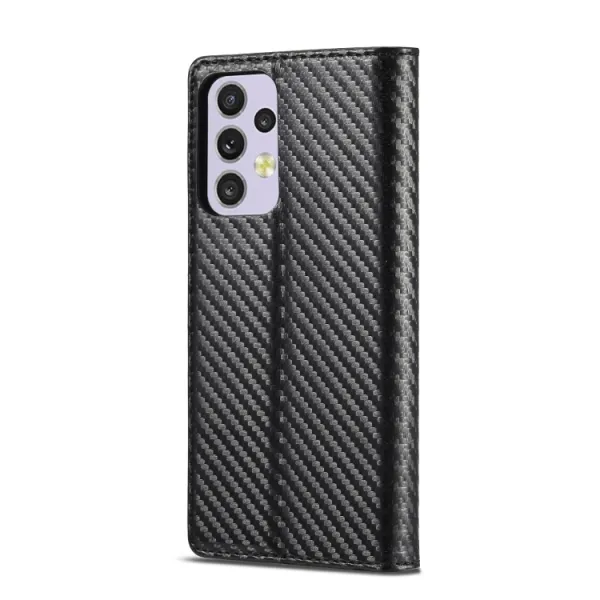 IMEEKE CARBON Peňaženkový kryt Samsung Galaxy A33 5G čierny