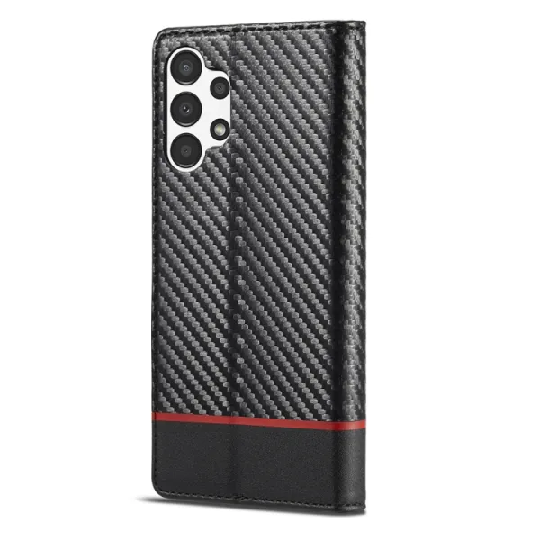 IMEEKE CARBON Peňaženkový kryt Samsung Galaxy A13 čierny