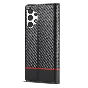 IMEEKE CARBON Peňaženkový kryt Samsung Galaxy A13 čierny