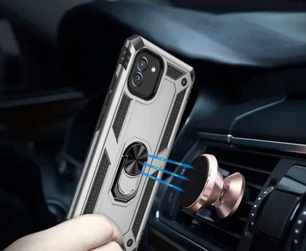 RING Ochranný obal pre Samsung Galaxy A03 strieborný