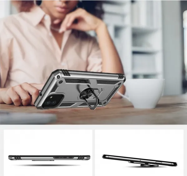 RING Ochranný obal pre Samsung Galaxy A03 strieborný