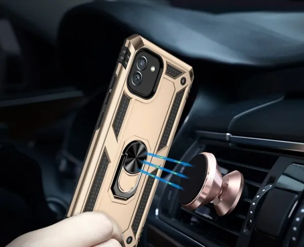 RING Ochranný obal pre Samsung Galaxy A03 zlatý