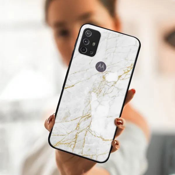 MY ART Silikónový obal Motorola Moto G10 / G20 / G30 WHITE STONE (011)