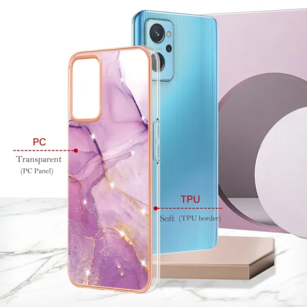 IMD MARBLE Ochranný kryt Realme 9i PURPLE