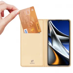 DUX Peňaženkový obal pre Xiaomi Poco X4 Pro 5G zlatý