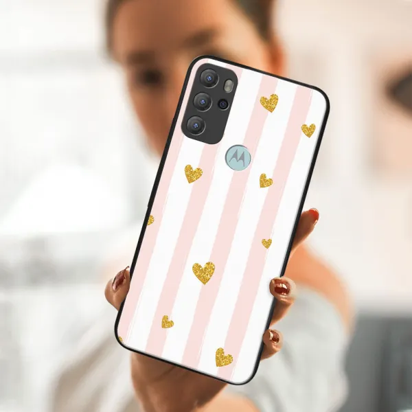 MY ART Silikónový obal Motorola Moto G60s HEARTS (006)