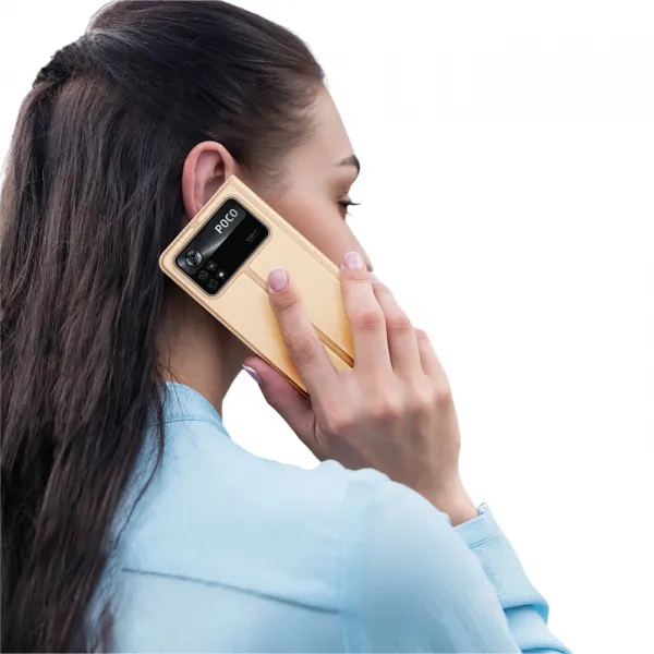 DUX Peňaženkový obal pre Xiaomi Poco X4 Pro 5G zlatý