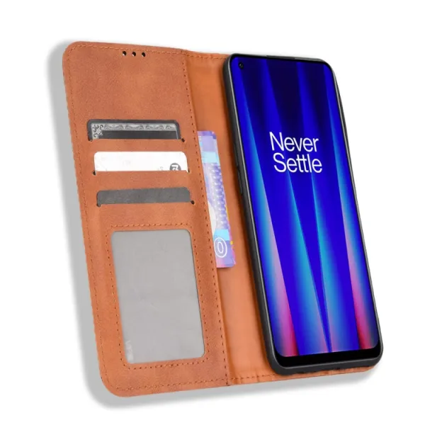BUSINESS Peňaženkový kryt pre OnePlus Nord CE 2 5G hnedý
