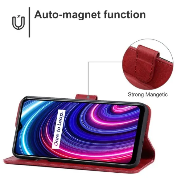 SMOOTH Peňaženkové puzdro Realme C25Y červené