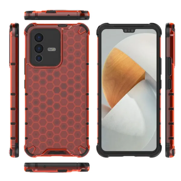 HONEYCOMB Ochranný kryt Vivo V23 5G červený