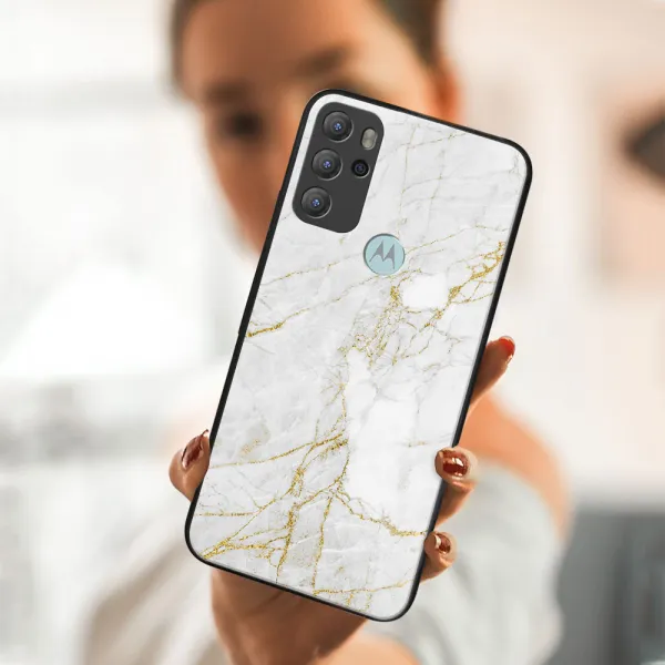 MY ART Silikónový obal Motorola Moto G60s WHITE STONE (011)