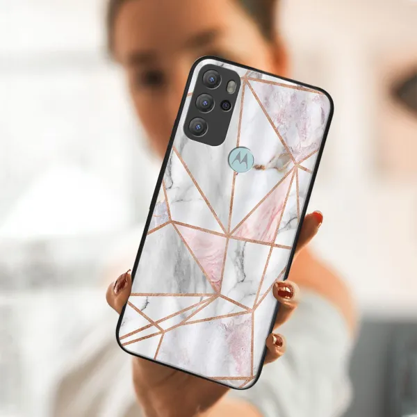 MY ART Silikónový obal Motorola Moto G60s PINK MARBLE (143)