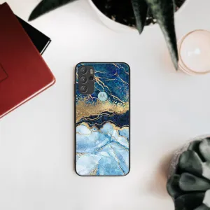 MY ART Silikónový obal Motorola Moto G60s BLUE MARBLE (141)