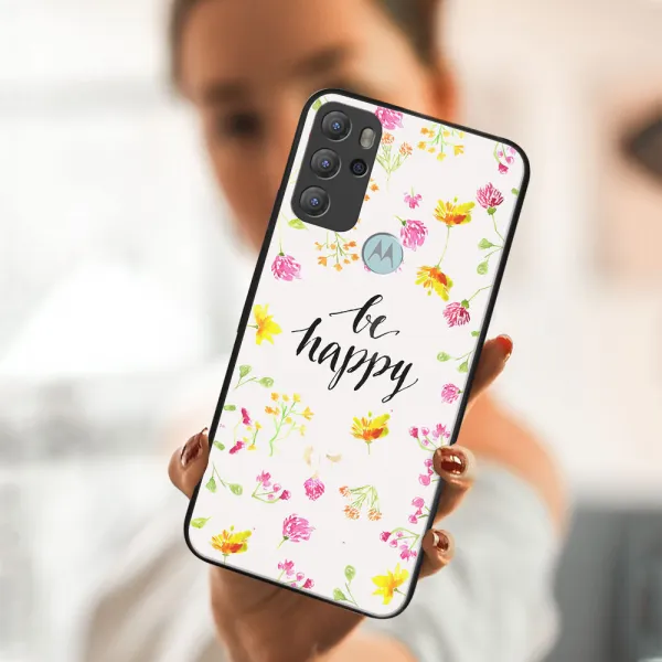 MY ART Silikónový obal Motorola Moto G60s BE HAPPY (019)
