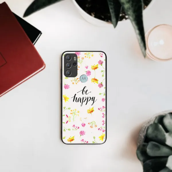 MY ART Silikónový obal Motorola Moto G60s BE HAPPY (019)