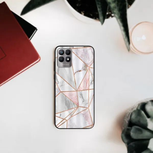 MY ART Silikónový obal Realme 8i PINK MARBLE (143)