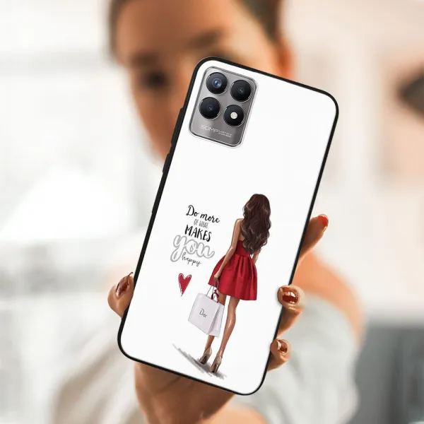 MY ART Silikónový obal Realme 8i RED DRESS (137)