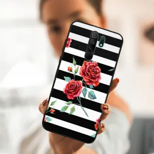 MY ART Silikónový obal Xiaomi Redmi 9 BLACK AND WHITE (034)