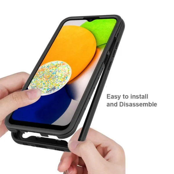 DUAL Obojstranný kryt s fóliou Samsung Galaxy A03 ružový