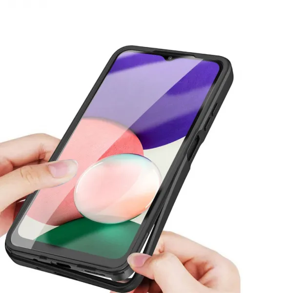 DUAL Obojstranný kryt s fóliou Samsung Galaxy A22 zelený