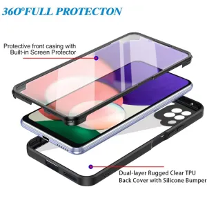 DUAL Obojstranný kryt s fóliou Samsung Galaxy A22 zelený
