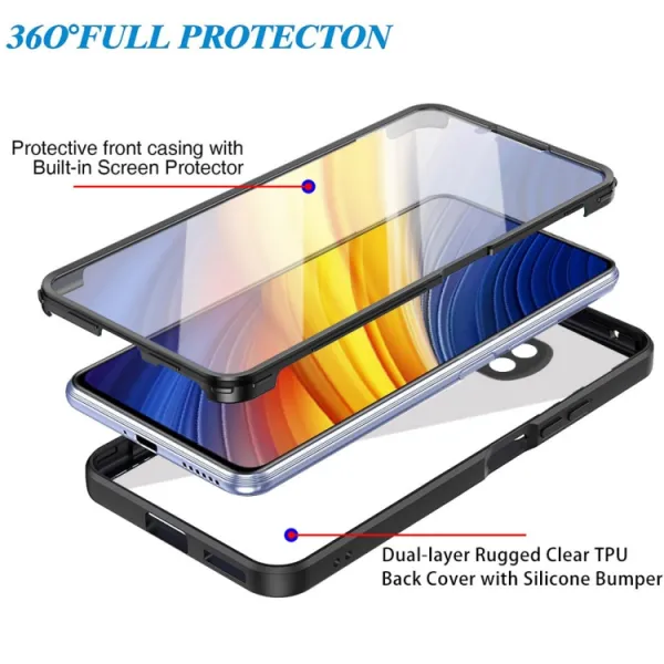DUAL Obojstranný kryt s fóliou Xiaomi Poco X3 NFC / X3 Pro ružový