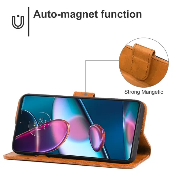 SMOOTH Peňaženkové puzdro Motorola Edge 30 Pro hnedé