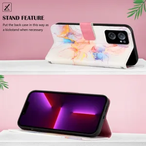 ART Peňaženkový kryt OnePlus Nord CE 2 5G WHITE ORANGE MARBLE