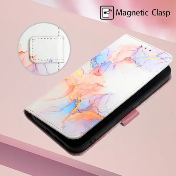 ART Peňaženkový kryt OnePlus Nord CE 2 5G WHITE ORANGE MARBLE