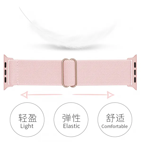 NYLON Remienok Apple Watch 9 / 8 / 7 (41mm) / 6 / SE / 5 / 4 (40mm) / 3 / 2 / 1 (38mm) ružový
