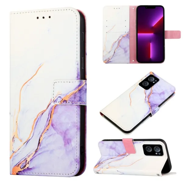 ART Peňaženkový kryt OnePlus Nord CE 2 5G WHITE PURPLE MARBLE