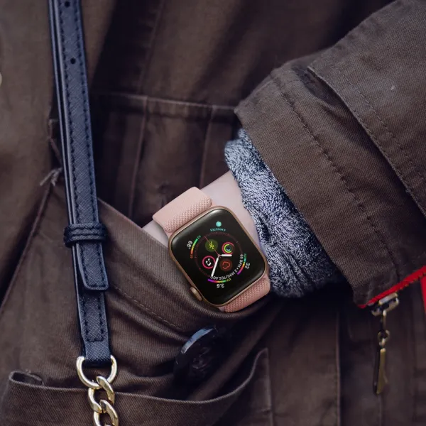 NYLON Remienok Apple Watch 9 / 8 / 7 (41mm) / 6 / SE / 5 / 4 (40mm) / 3 / 2 / 1 (38mm) ružový