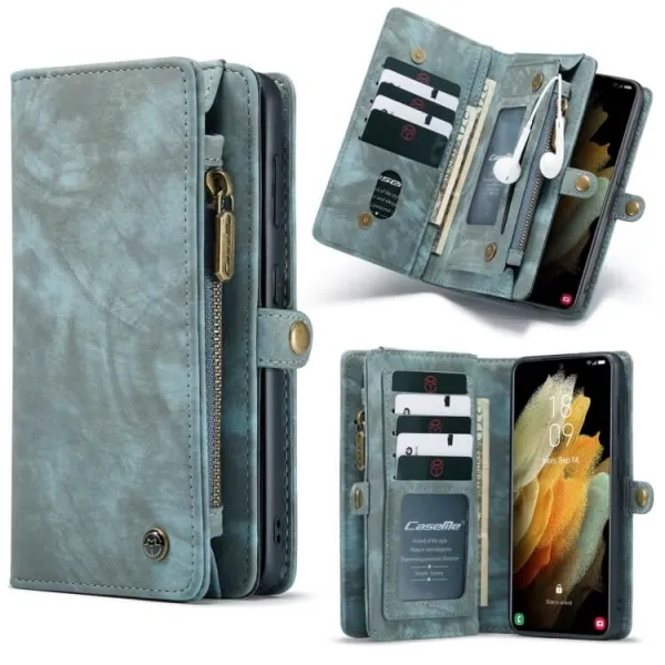 WALLET Ochranný kryt s peňaženkou 2v1 pre Samsung Galaxy S21 Plus 5G modrý