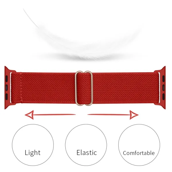 NYLON Remienok Apple Watch 9 / 8 / 7 (41mm) / 6 / SE / 5 / 4 (40mm) / 3 / 2 / 1 (38mm) červený